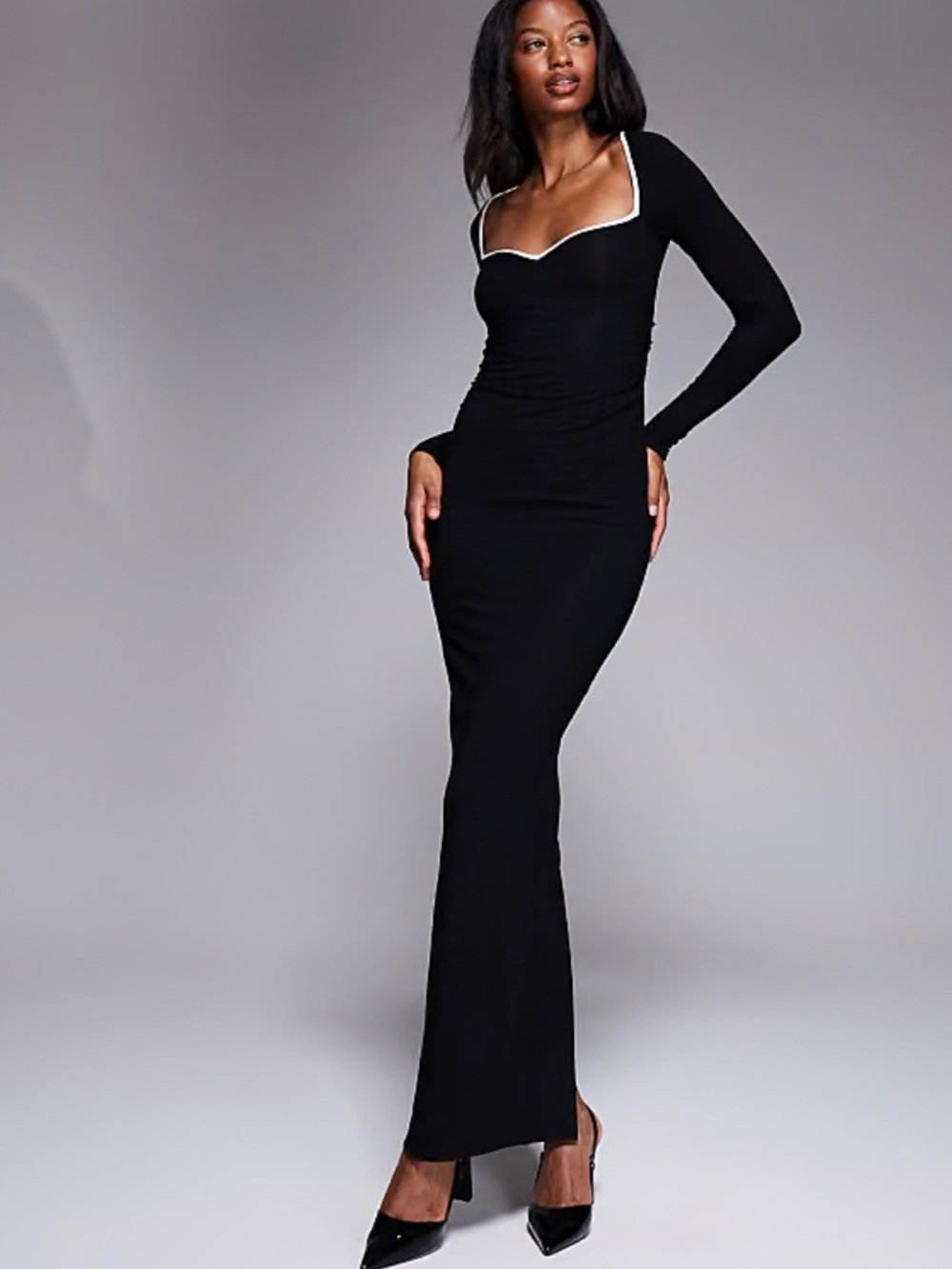 🌺NWT OH POLLY GINETTE BLACK LONG SLEEVE MAXI DRESS SIZE MEDIUM🌺